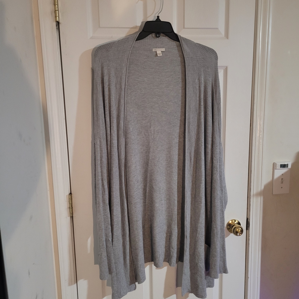 Cato Women's Light Gray Open Cardigan